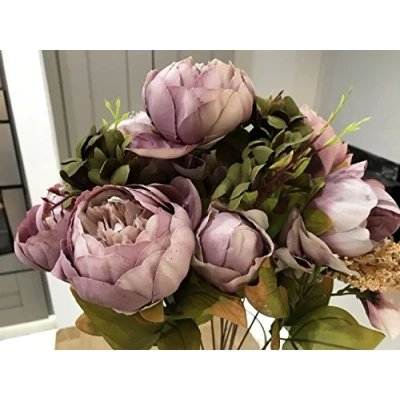 Image of Best Artificial 50cm Vintage Silk Flower Peony Spray Bouquet Wedding Home Decoration Arrangement (Pink Champagne)