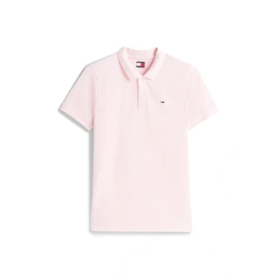 Image of Tommy Jeans Placket Polo shirt, Men&#039;s, Size: 36/38, Precious pink