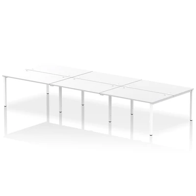 Image of Impulse Bench B2B 6 Person 1400 White Frame Office Desk