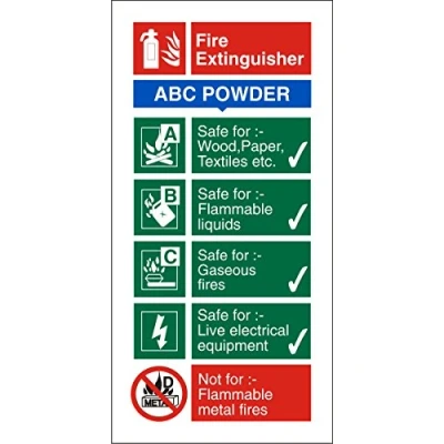 Image of Stewart Superior Sign ABC Dry Powder Fire Extinguisher W100xH200mm Self Adhesive Vinyl Ref FF092SAV