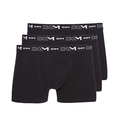 Image of DIM Men&#039;s Breathable Stretch Cotton Optimal Support x3 Boxer, Black, XL