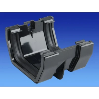 Image of Wavin OSMA Squareline Union/Jointing Bracket for 100mm Square gutters Black 4T805 4T805b