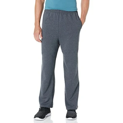 Image of Jerzees Men&#039;s Adult Open Bottom Sweatpants X Sizes, Black Heather, XX Large