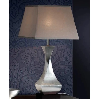 Image of Deco Table Lamp with Shades Rectangle &amp; Square, Silver, Brown, Chrome Leaf, 1x E27