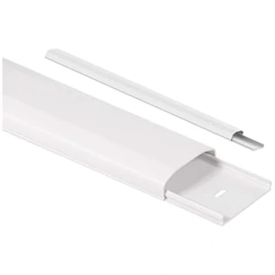 Image of Maclean Cable Cover Tidy (60x20x750mm Plastic White)