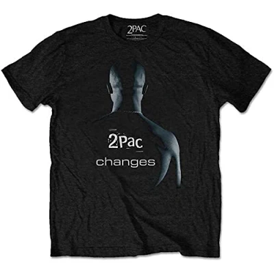 Image of Tupac T Shirt Changes Logo Official Mens Black XL