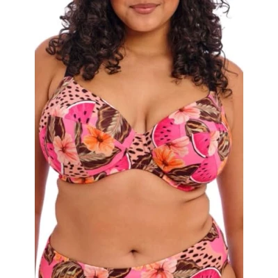 Image of Elomi Swim Cabana Nights Underwired Plunge Bikini Top (40FF, Multi)
