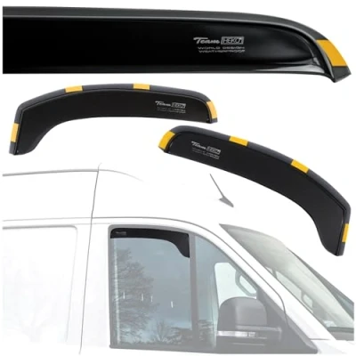 Image of HEKO Compatible with Renault Trafic 2001 2014 Side Window Deflectors; Front; Two pcs; Wind Deflectors, Tinted, Aerodynamic, Quick and Easy Installation; Protection Against Rain