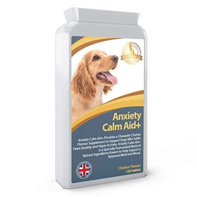 Image of Anxiety Calm Aid+ A Natural Health Supplement for Anxious or Hyperactive Dogs &amp; Cats 120 Tablets