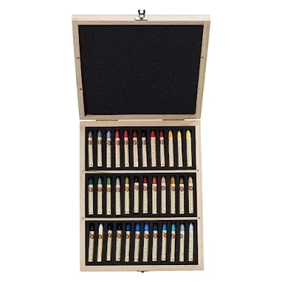 Image of Sennelier Plein Air Oil Pastels set wooden box 36 Colour Landscape