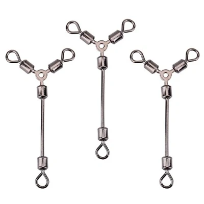 Image of Alomejor 3 Way Fishing Swivels Line to Hook Connector Tackle Equipmen(12#)