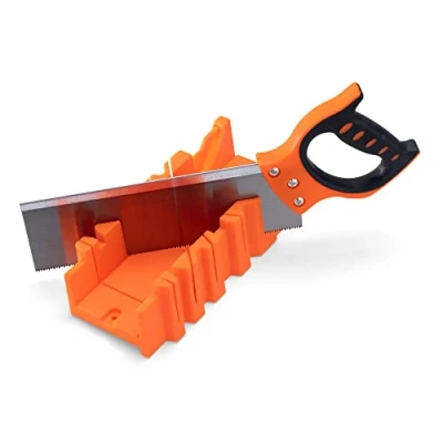 Image of Navaris Miter Box with Saw Mitre 12&quot; Hand Cutter Tool Included for Cutting Wood Woodwork Angle Joinery