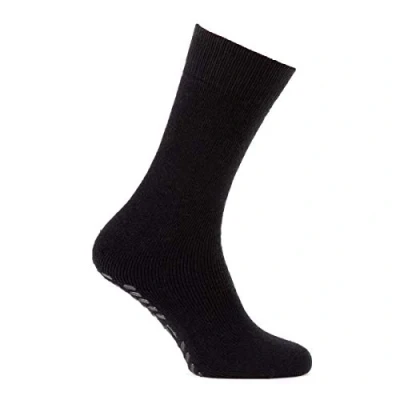 Image of Totes Mens 1 Pair Originals Slipper Socks (One Size, Plain Black)