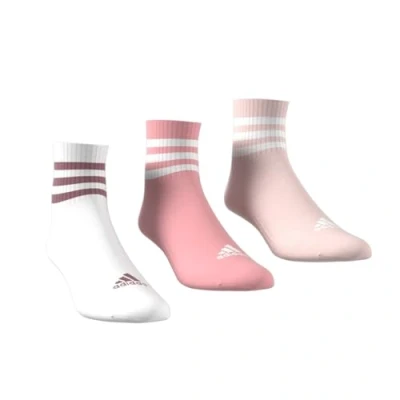 Image of adidas Unisex Kids&#039; 3 STRIPES CUSHIONED SPORTSWEAR MID CUT SOCKS PAIR PACK, 10 11.5