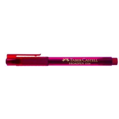 Image of Faber Castell Pen Broadpen 1554 Fineliner Pens Pack of 3, Red