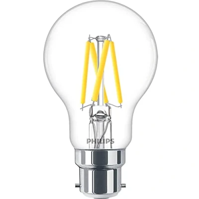Image of PHILIPS LED GLS 5.9W (60W eq.) BC Clear Very Warm White 922 927 DimTone