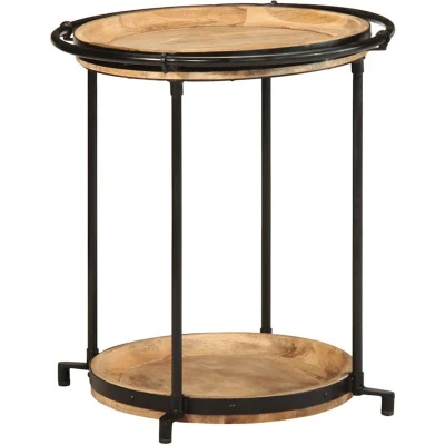Image of vidaXL Side Table Ø55x60 cm Solid Wood Mango