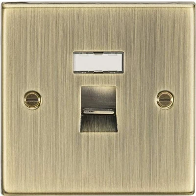 Image of KnightsBridge RJ45 Network Outlet Square Edge Antique Brass