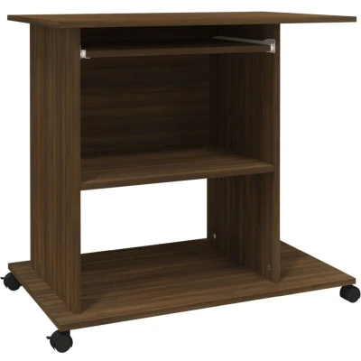 Image of vidaXL Computer Desk Brown Oak 80x50x75 cm Engineered Wood