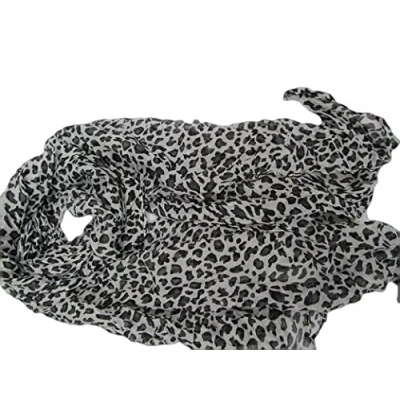 Image of Beautiful White Large Animal Leopard Print Style Shawl/Scarf/Wrap