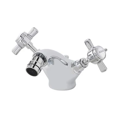 Image of nuie I306X Beaumont Traditional Bathroom Luxury Crosshead Handle Mono Bidet Mixer Tap, 95 x 50 135mm , Chrome