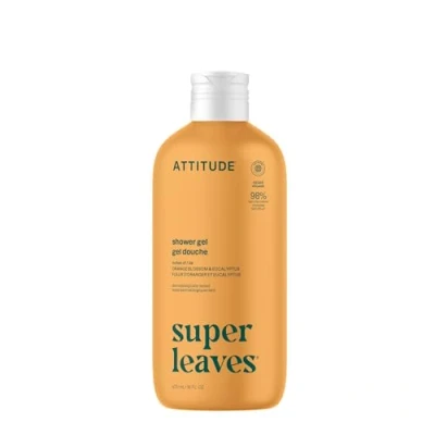 Image of ATTITUDE Body Wash, EWG Verified Shower Gel, Dermatologically Tested, Plant and Mineral Based, Vegan Personal Care Products, Orange Leaves, 473 mL