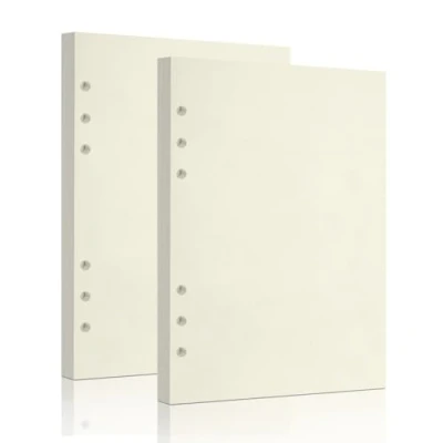 Image of A5 Blank Refill Paper, Loose Leaf Paper 6 Hole Notebook Refills for Ring Refillable Binder Planner Diary Journals Painting (Beige 160 Sheets, A5)