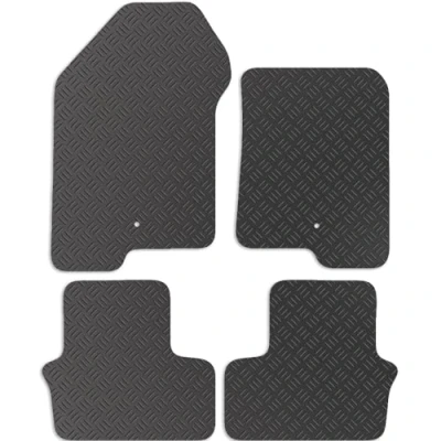 Image of Carsio Rubber Car Mats For Jeep Patriot 2007 2011 Tailored Fit Floor Mat Set Complete Accessory Black Custom Fitted All Weather &amp; Heavy Duty, Anti Slip Backing with Clips