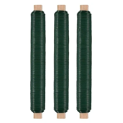 Image of Nordstern Florist Wire Craft &#039;Green&#039; 3 Pack Winding Ø 0.65 mm x 114 m