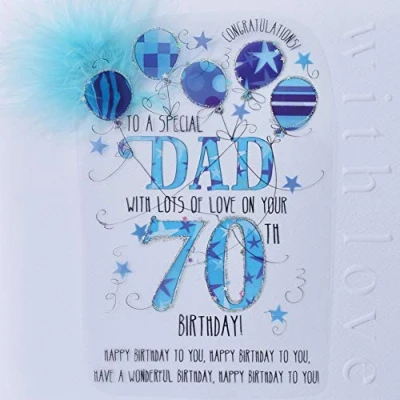 Image of WJB Cloud 9 Dad 70th Birthday Card
