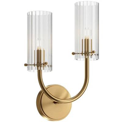 Image of Arco Neoclassic Wall Lamp Brass, Glass Shade