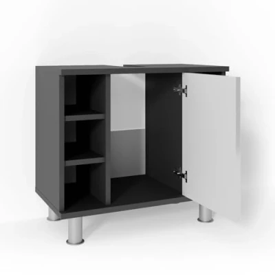 Image of Vicco Sink base cabinet Fynn, Anthracite/White, 60 x 54 cm