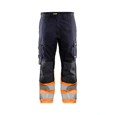 Image of Blaklader 148815138953D120 Multinorm Inhärent Work Trousers, Navy/Orange, Size D120