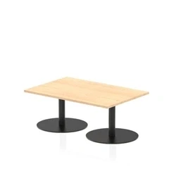 Image of Italia 1200 x 800mm Rectangular Coffee Table Maple Top 475mm High Black Leg