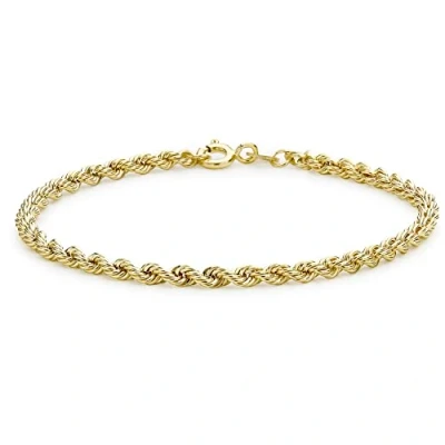 Image of Carissima Gold Men&#039;s 9 ct Yellow Hollow 5 mm Curb Chain Bracelet of Length 21.5 cm/8.5 Inch
