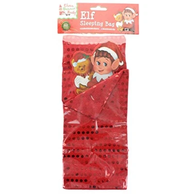 Image of Elves Behavin&#039; Badly Christmas Elf Sleeping Bag With Pillow Accessory (Red Sequin)