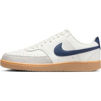 Image of Nike Men&#039;s Court Vision Low Trk3 Sneaker, Sail/Midnight Navy/Gum Light B, 6.5 UK