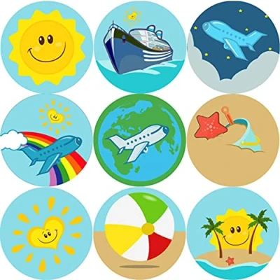 Image of 144 Happy Holiday 30 mm Reward Stickers for School Teachers, Parents and Nursery