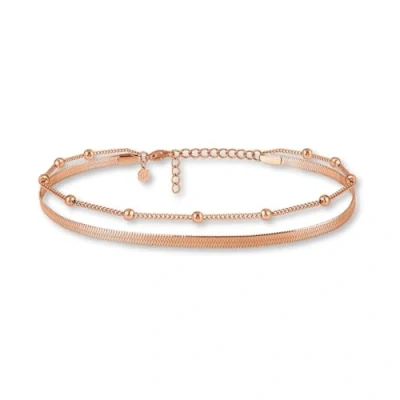 Image of GD GOOD.designs EST. 2015 anklet rose gold for ladies I Multi row Adjustable Snake foot jewellery in Waterproof