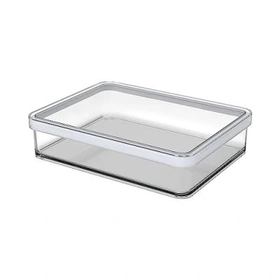 Image of Rotho, Loft, rectangular storage can 1l with lid and seal, Plastic (PP) BPA free, transparent/white, (20,0 x 15,0 4,8 cm)