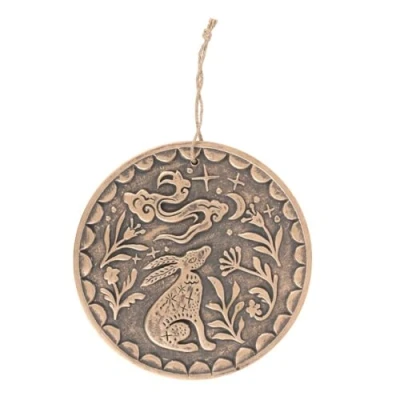 Image of Something Different Midnight Hare Terracotta Plaque, Bronze, One size