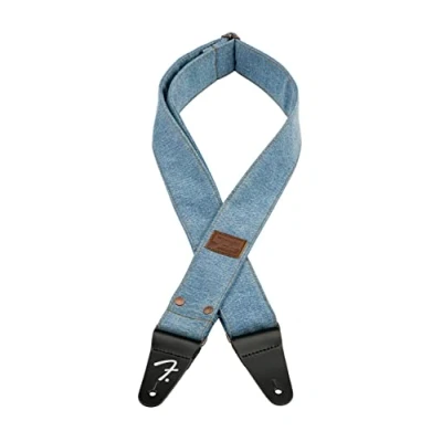 Image of Fender x Wrangler Riveted Denim Strap, Light Indigo