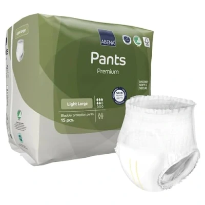 Image of Abena Incontinence Pants Light, Eco Labelled for Men &amp; Women, Comfortable, Protective Discreet, Fast Absorption, Sustainable Pads L0, 900ml, 40 56&quot; Waist, 15PK