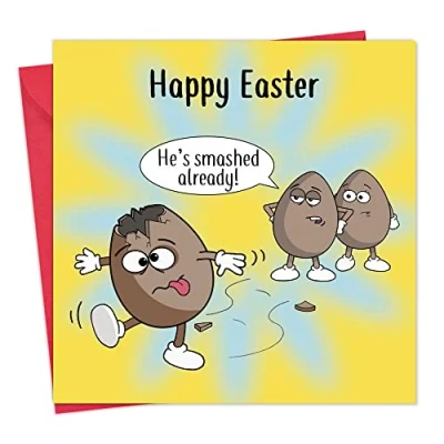Image of Twizler Funny Easter Card with Smashed Egg Day Humorous Son Daughter Gifts