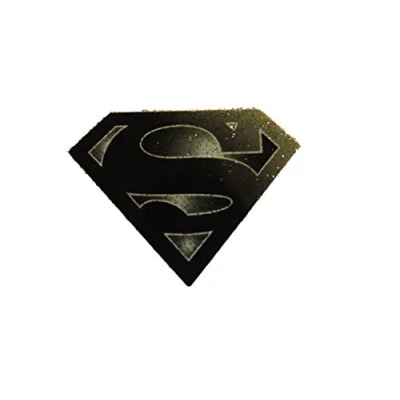 Image of Fat catz copy Small Black Superman Logo Smooth Iron on Plastic Heat Transfer Clothes Patch 5cm