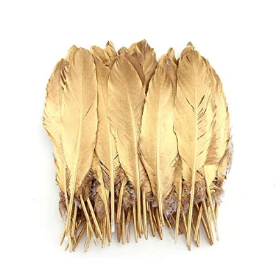 Image of Sowder Natural Goose Feathers Clothing Accessories Pack of 50(Gold)