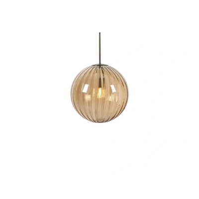 Image of Markslöjd Pendant light Fengari, plug, amber, glass, Ø 35 cm