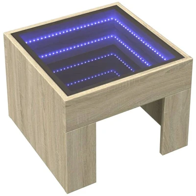Image of vidaXL Coffee Table with Infinity LED Sonoma Oak 40x40x30 cm