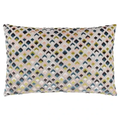 Image of Paoletti Lexington Velvet Jacquard Filled Cushion Multicolour Size 40 cm x 60