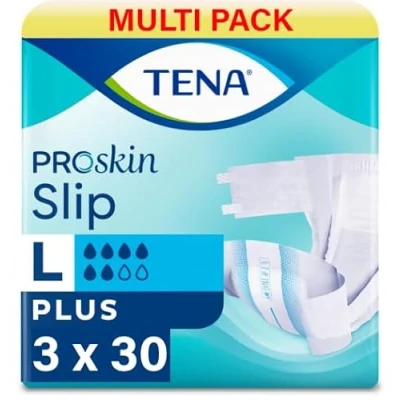 Image of Tena Slip Active Fit Plus (PE Backed) Size Large Incontinence Slips 3 Packs of 30